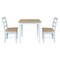 International Concepts Square Dining Table with 2 Ladderback Chairs, White / Natural, 30 W, 30 L, 30 in H, Wood K02-3030-C2P-2 - alternate 1